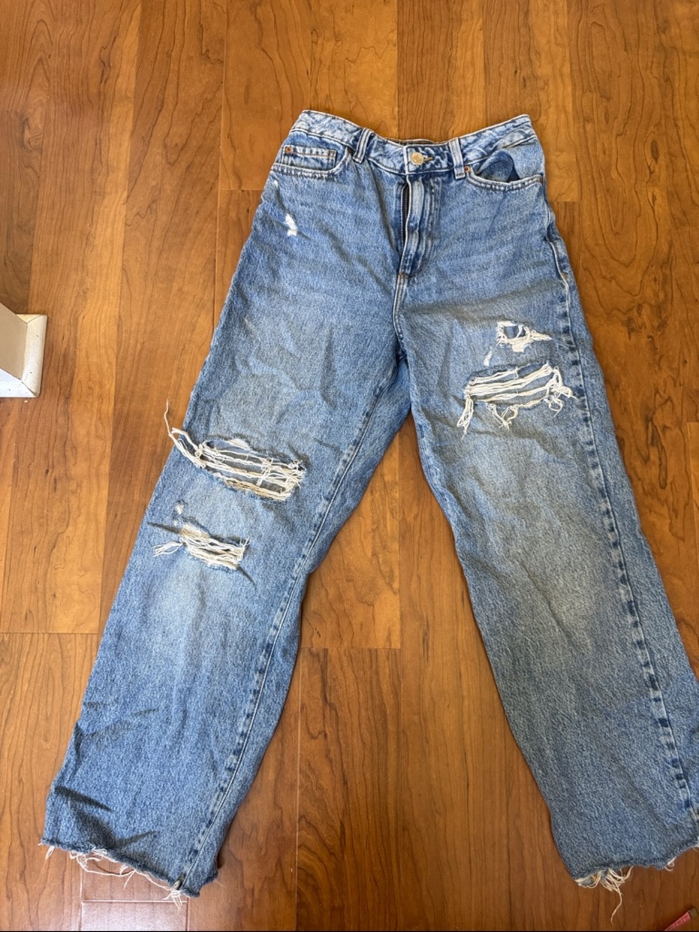 Garage denim wide leg Ripped Jeans